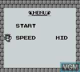 Menu screen of the game Chiki Chiki Tengoku on Nintendo Game Boy