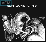 Menu screen of the game Earthworm Jim on Nintendo Game Boy