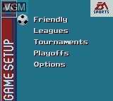 Menu screen of the game FIFA Soccer 96 on Nintendo Game Boy