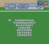 Menu screen of the game FIFA - Road to World Cup 98 on Nintendo Game Boy