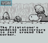 Menu screen of the game Flintstones, The - King Rock Treasure Island on Nintendo Game Boy