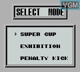 Menu screen of the game Goal! on Nintendo Game Boy