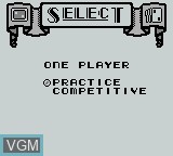 Menu screen of the game High Stakes Gambling on Nintendo Game Boy