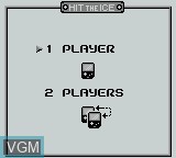 Menu screen of the game Hit the Ice on Nintendo Game Boy