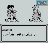 Menu screen of the game Jinsei Game Densetsu on Nintendo Game Boy