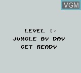 Menu screen of the game Jungle Book, The on Nintendo Game Boy