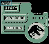 Menu screen of the game Lost World, The - Jurassic Park on Nintendo Game Boy