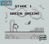 Menu screen of the game Kirby's Dream Land on Nintendo Game Boy