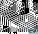 In-game screen of the game Marble Madness on Nintendo Game Boy