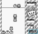 In-game screen of the game Nontan to Issho - Kuru Kuru Puzzle on Nintendo Game Boy