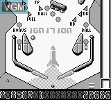 In-game screen of the game Pinball Dreams on Nintendo Game Boy