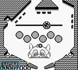 In-game screen of the game Hero Shuugou!! Pinball Party on Nintendo Game Boy
