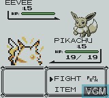 In-game screen of the game Pokemon Yellow Version - Special Pikachu Edition on Nintendo Game Boy