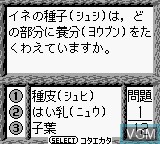 In-game screen of the game Shikakui Atama o Maru Kusuru - Rika Battle-Hen on Nintendo Game Boy
