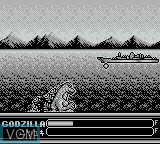In-game screen of the game Kaijuu-Oh Godzilla on Nintendo Game Boy