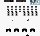 In-game screen of the game Space Invaders on Nintendo Game Boy