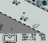 In-game screen of the game Super R.C. Pro-Am on Nintendo Game Boy