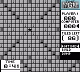 In-game screen of the game Super Scrabble on Nintendo Game Boy