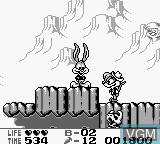 In-game screen of the game Tiny Toon Adventures 2 - Montana's Movie Madness on Nintendo Game Boy