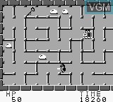 In-game screen of the game Druaga no Tou on Nintendo Game Boy
