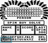 In-game screen of the game Wheel of Fortune on Nintendo Game Boy