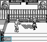 In-game screen of the game WWF Superstars 2 on Nintendo Game Boy