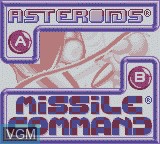 In-game screen of the game Arcade Classic No. 1 - Asteroids / Missile Command on Nintendo Game Boy