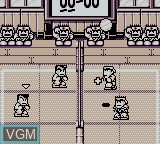 In-game screen of the game Nekketsu! Beach Volley dayo Kunio-Kun on Nintendo Game Boy