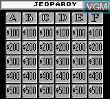 In-game screen of the game Jeopardy! Platinum Edition on Nintendo Game Boy