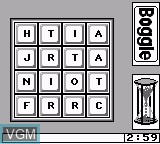 In-game screen of the game Boggle Plus on Nintendo Game Boy