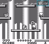 In-game screen of the game Bubble Bobble Part 2 on Nintendo Game Boy