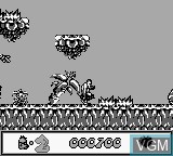 In-game screen of the game Chuck Rock on Nintendo Game Boy