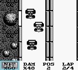 In-game screen of the game Dirty Racing on Nintendo Game Boy