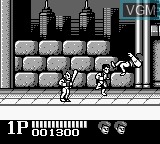 In-game screen of the game Double Dragon on Nintendo Game Boy
