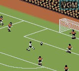 In-game screen of the game FIFA International Soccer on Nintendo Game Boy