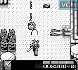 In-game screen of the game Taiyou no Yuusha Fighbird GB on Nintendo Game Boy