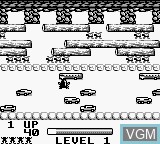 In-game screen of the game Frogger on Nintendo Game Boy