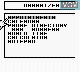 In-game screen of the game InfoGenius Productivity Pak - Personal Organizer and Phone Book on Nintendo Game Boy
