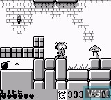 In-game screen of the game Garfield Labyrinth on Nintendo Game Boy