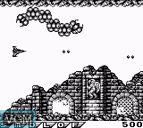 In-game screen of the game Gradius - The Interstellar Assault on Nintendo Game Boy