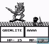 In-game screen of the game Great Greed on Nintendo Game Boy