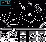In-game screen of the game Shuyaku Sentai Irem Fighter on Nintendo Game Boy