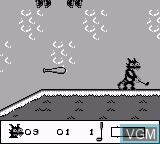 In-game screen of the game Simpsons, The - Itchy & Scratchy in Miniature Golf Madness on Nintendo Game Boy