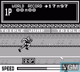 In-game screen of the game Konamic Sports in Barcelona on Nintendo Game Boy