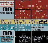 In-game screen of the game Madden 96 on Nintendo Game Boy
