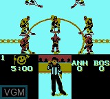 In-game screen of the game NHL Hockey '95 on Nintendo Game Boy