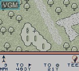 In-game screen of the game PGA Tour 96 on Nintendo Game Boy