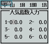 In-game screen of the game 3-Fun Yosou Umaban Club on Nintendo Game Boy