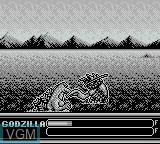 In-game screen of the game Kaijuu-Oh Godzilla on Nintendo Game Boy
