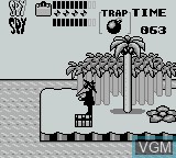 In-game screen of the game Spy vs. Spy on Nintendo Game Boy